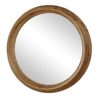 Frontier - Round Wood Mirror - Woodtone