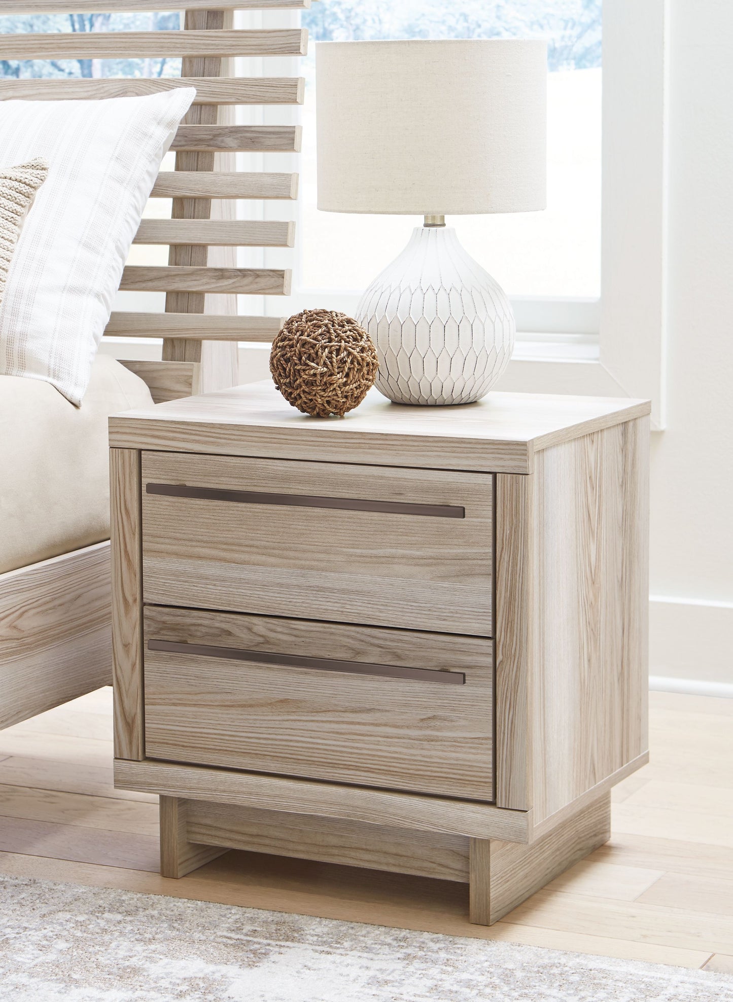 Hasbrick - Tan - Two Drawer Night Stand