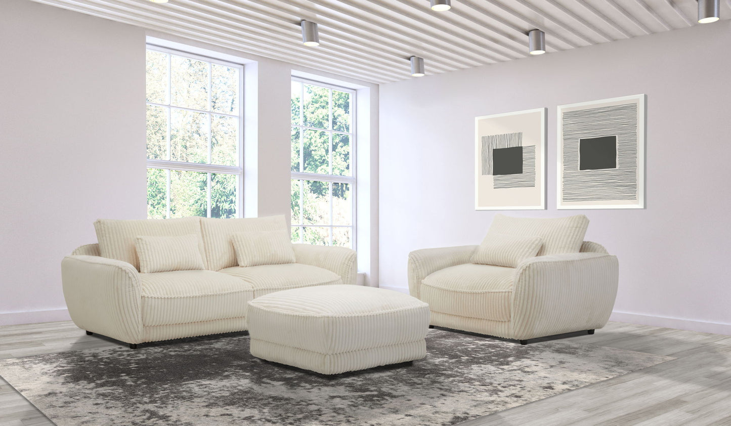Utopia - Ottoman With Casters - Mega Ivory