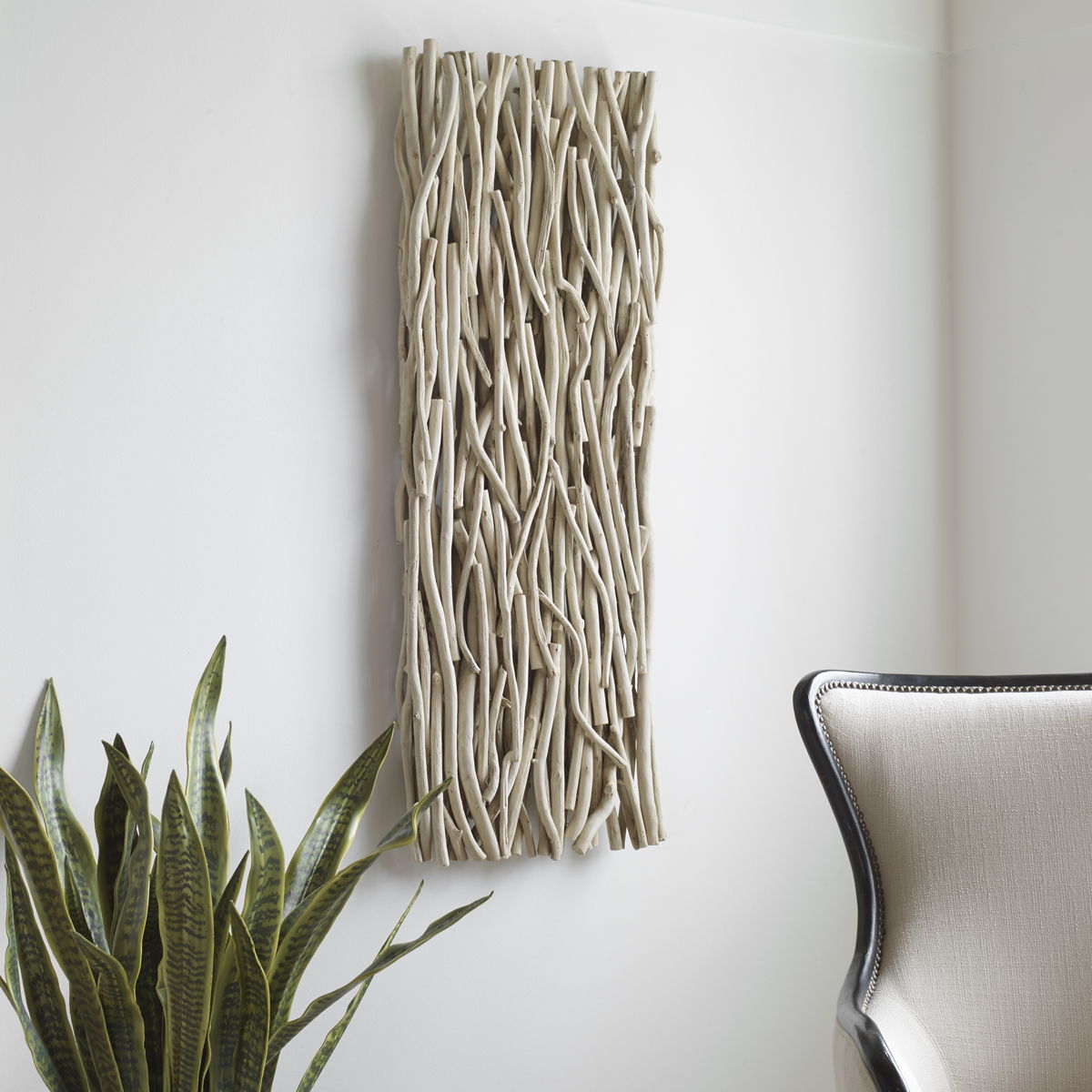 Gathered Teak - Bleached Wood Wall Decor - Beige