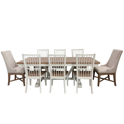 Americana Modern Dining - Trestle Dining Table With Extensions - Cotton