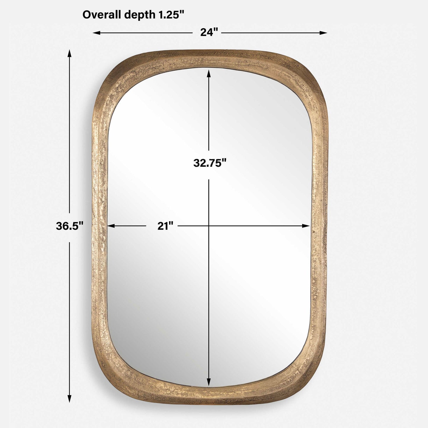 Malone - Brass Mirror - Light Brown
