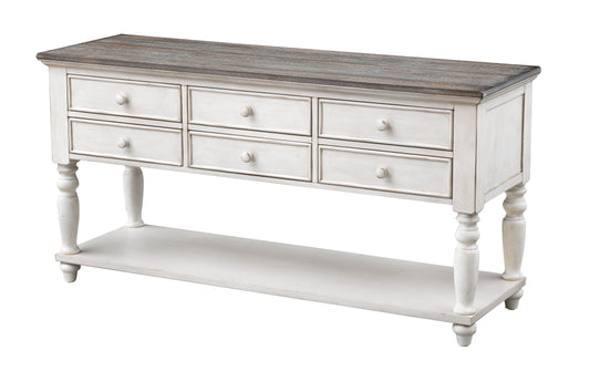 Bar Harbor II - Six Drawer Console Table - Cream