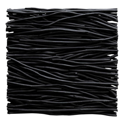 Gathered Teak - Square Wood Wall Decor - Black