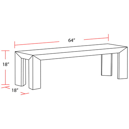 Crossings - Downtown Dining Bench - Amber