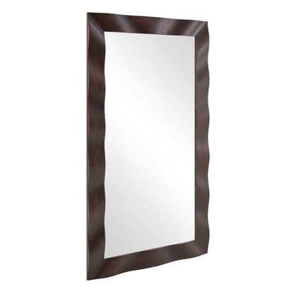 Wrinkle - Wavy Wood Mirror - Woodtone