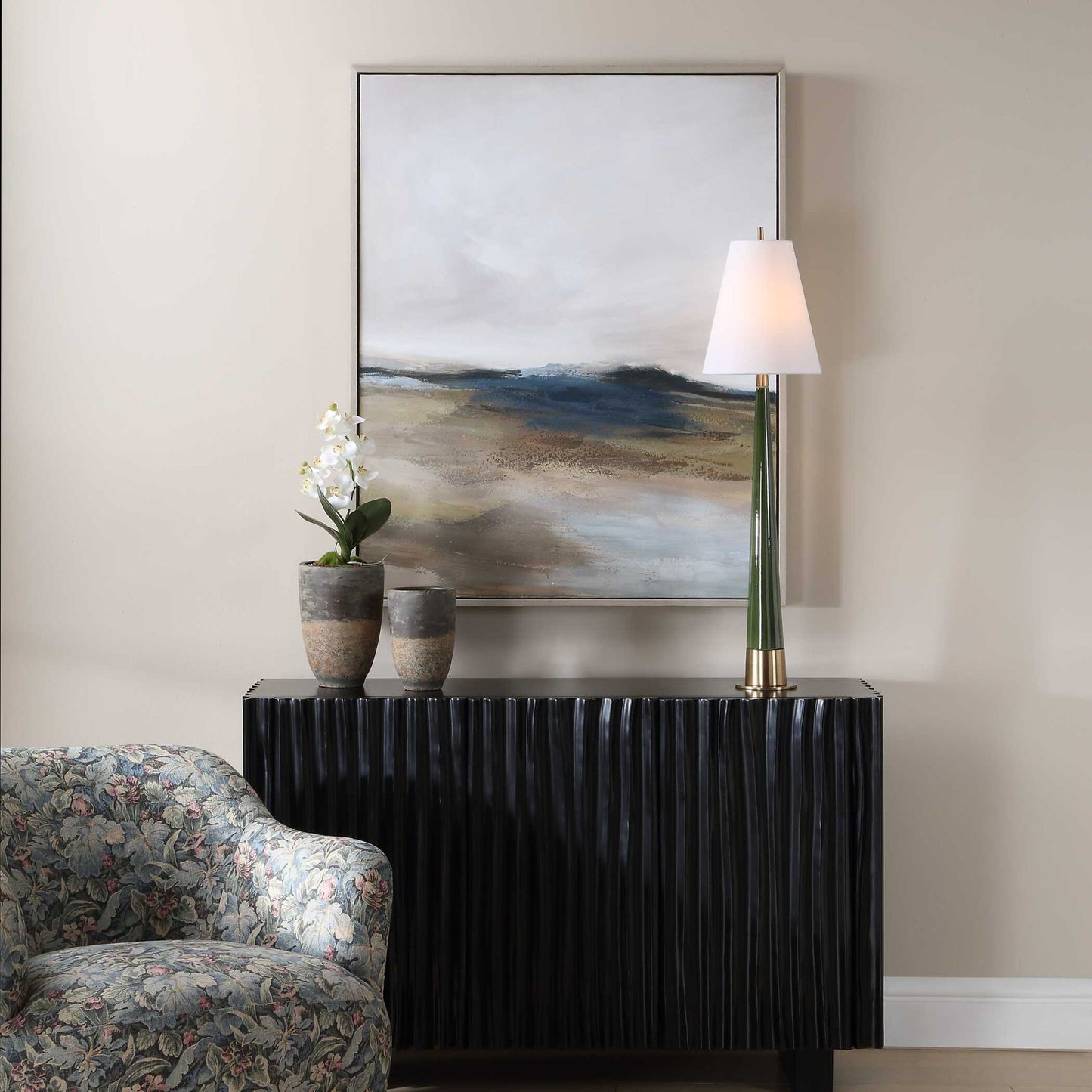 Prairie's Edge - Landscape Canvas - Blue / Gray / Green / White