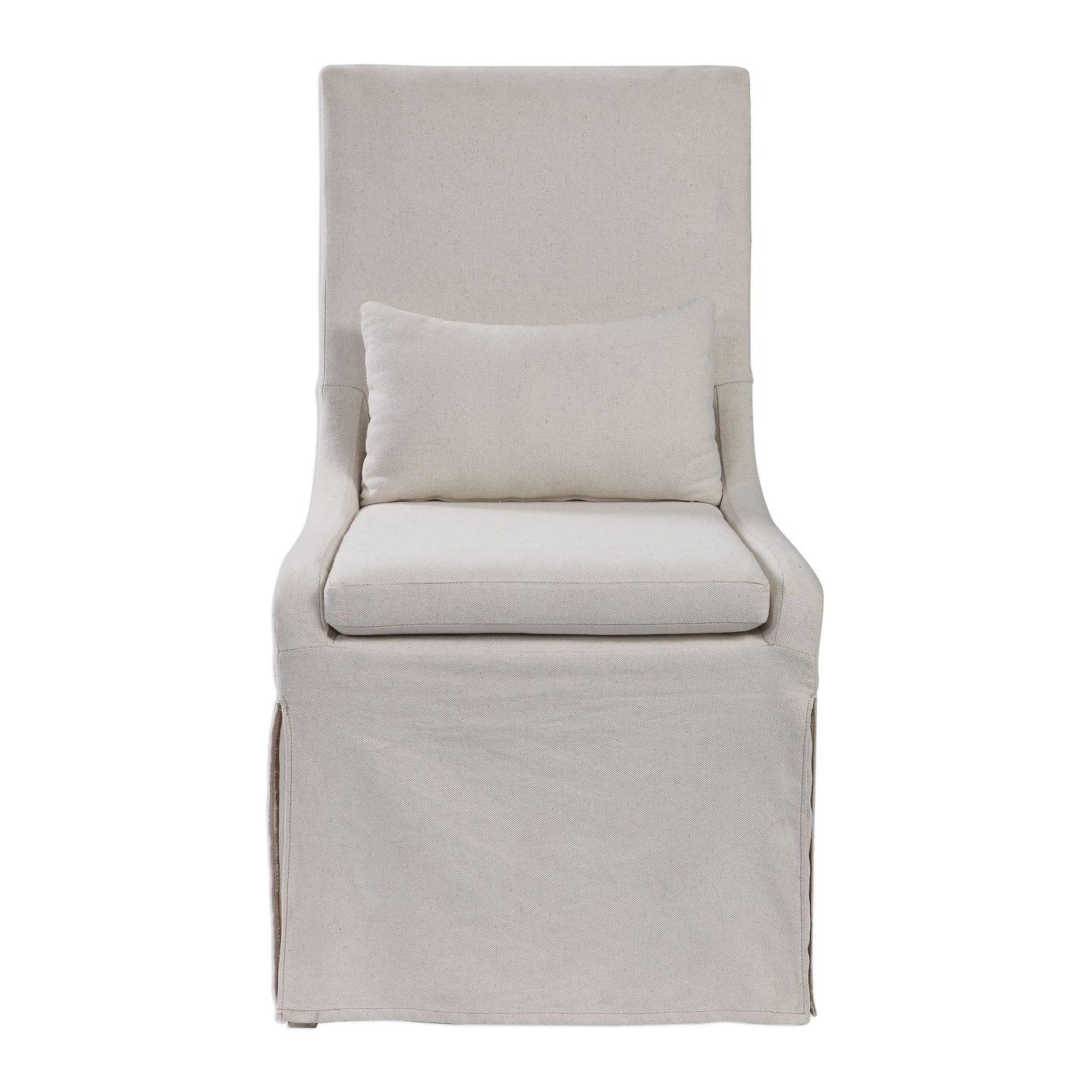 Coley - Linen Armless Chair - White