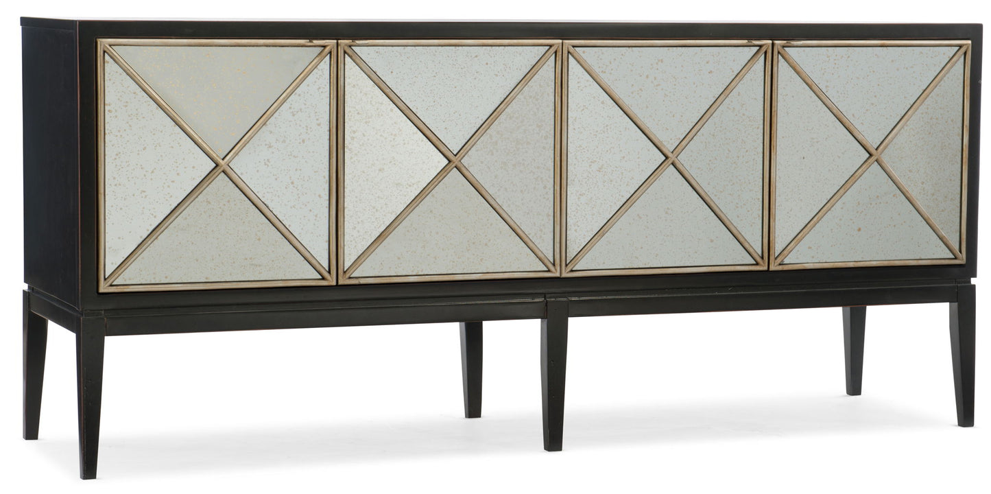 Melange - Jova Four-Door Credenza - Pearl Silver