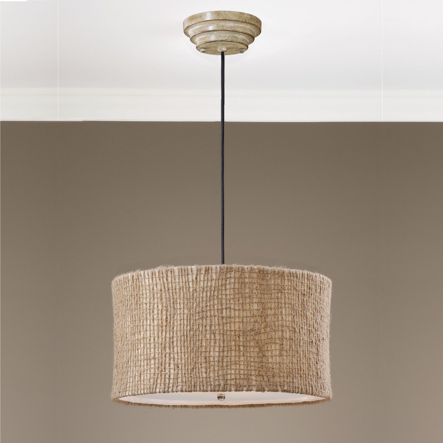 Burleson - 3 Light Drum Pendant - Beige