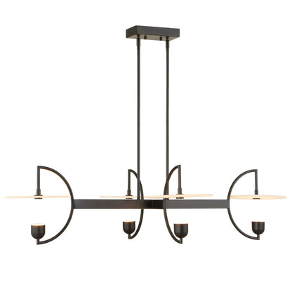 Kyoto - 4 Light Linear LED Chandelier - Black