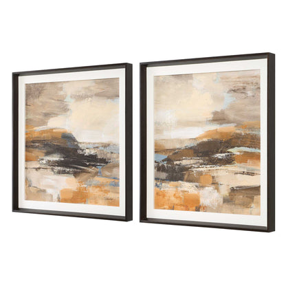 Cinnamon Shore - Framed Prints (Set of 2) - Dark Brown