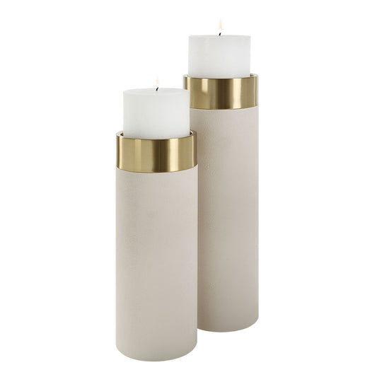 Wessex - Pillar Candleholders (Set Of 2) - White