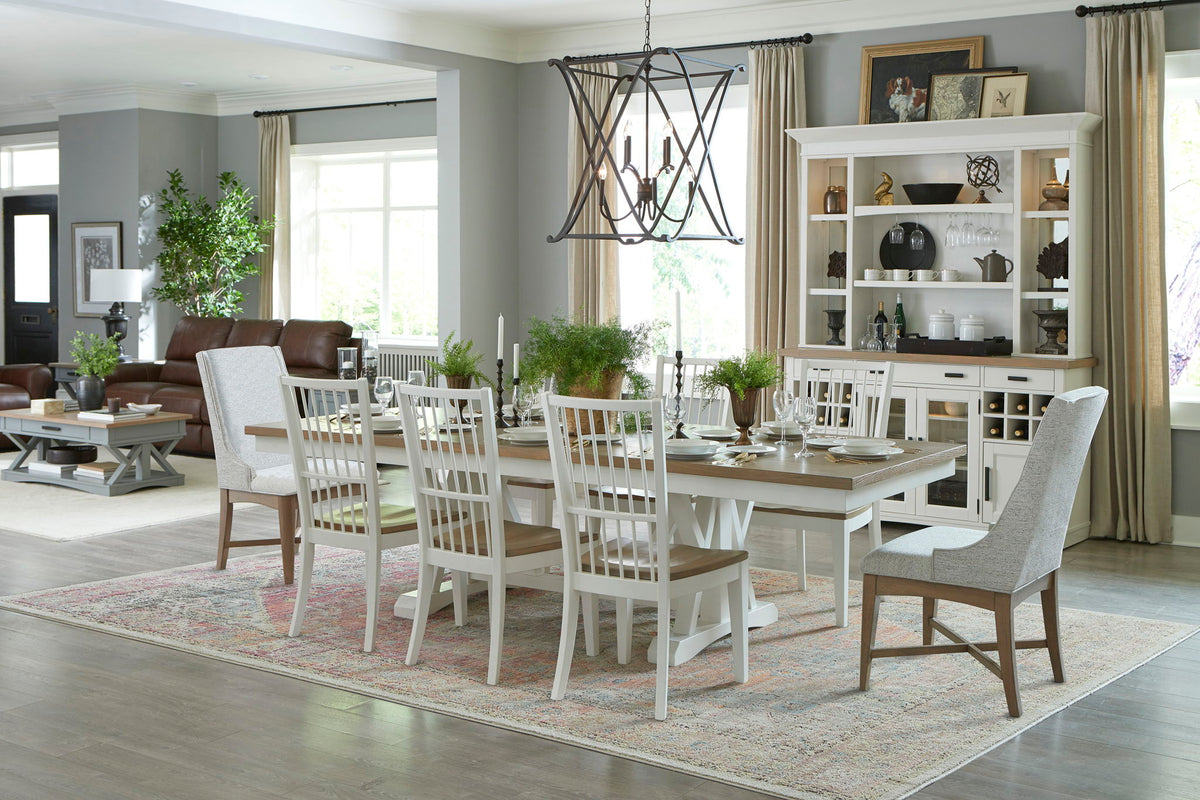 Americana Modern Dining - Trestle Dining Table With Extensions - Cotton