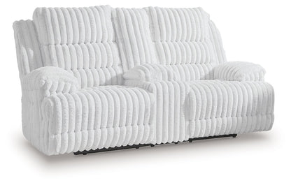 Rhines Falls - Alloy - Double Reclining Power Loveseat With Console