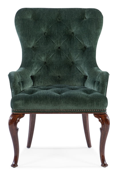Charleston - Host Chair (Set of 2) - Green / Dark Brown