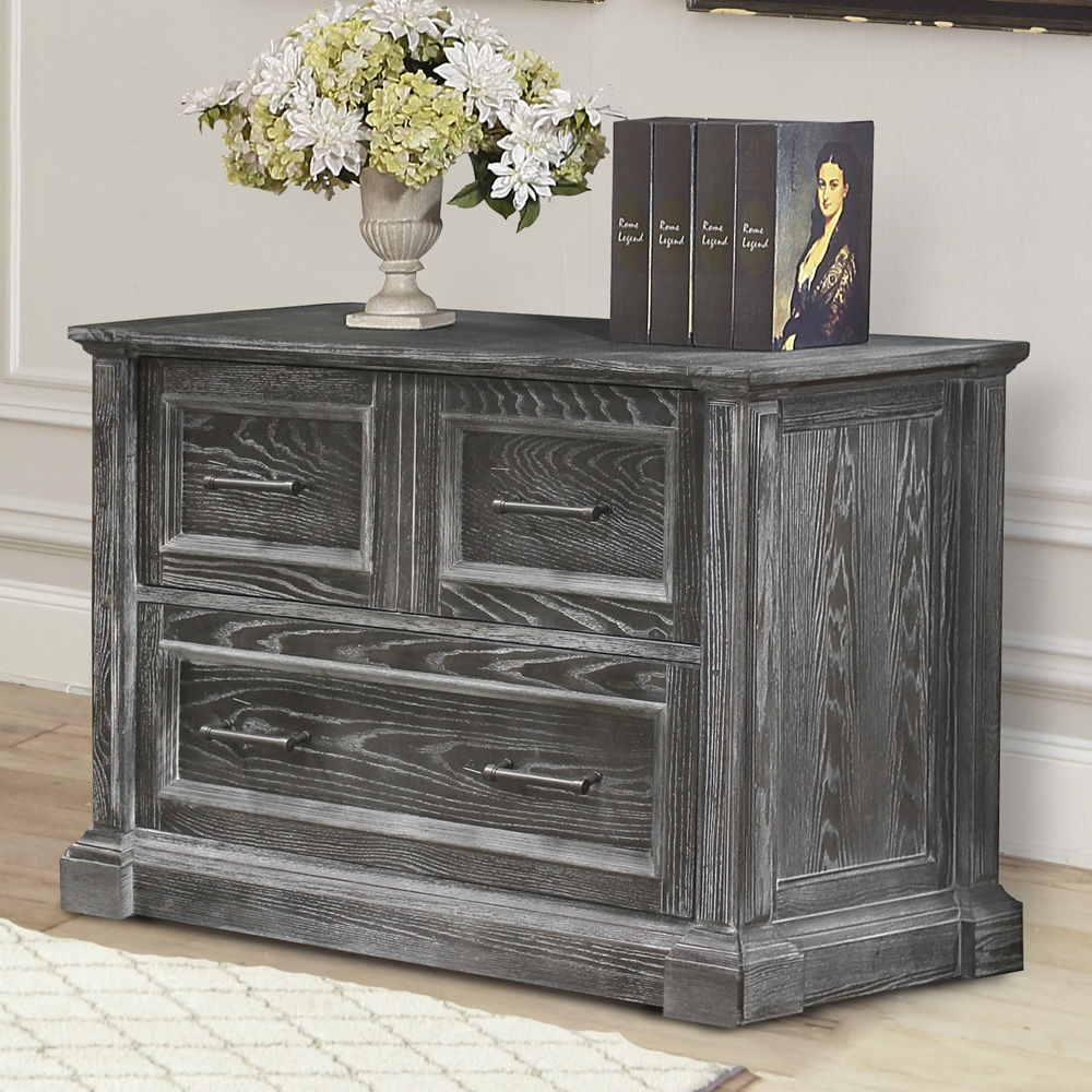 Gramercy Park - Writing Desk With Lateral File - Vintage Burnished Smoke