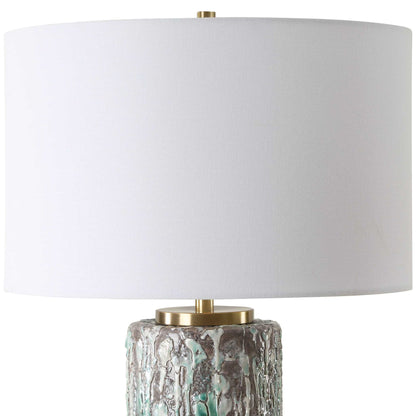 Meltdown - Ivory Teal Table Lamp