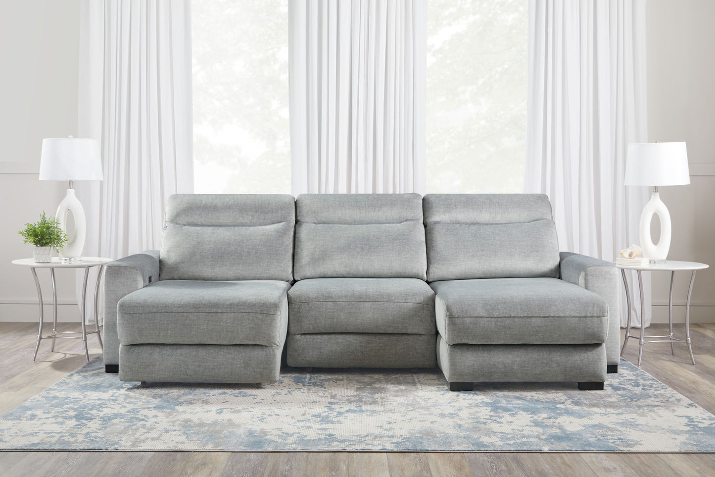 Elliot - 3 Piece Modular Lift Top Storage Sectional - Sterling