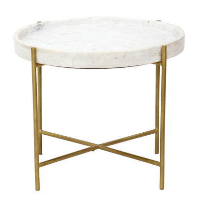 Diane - Accent Table - Katelyn White / Gold