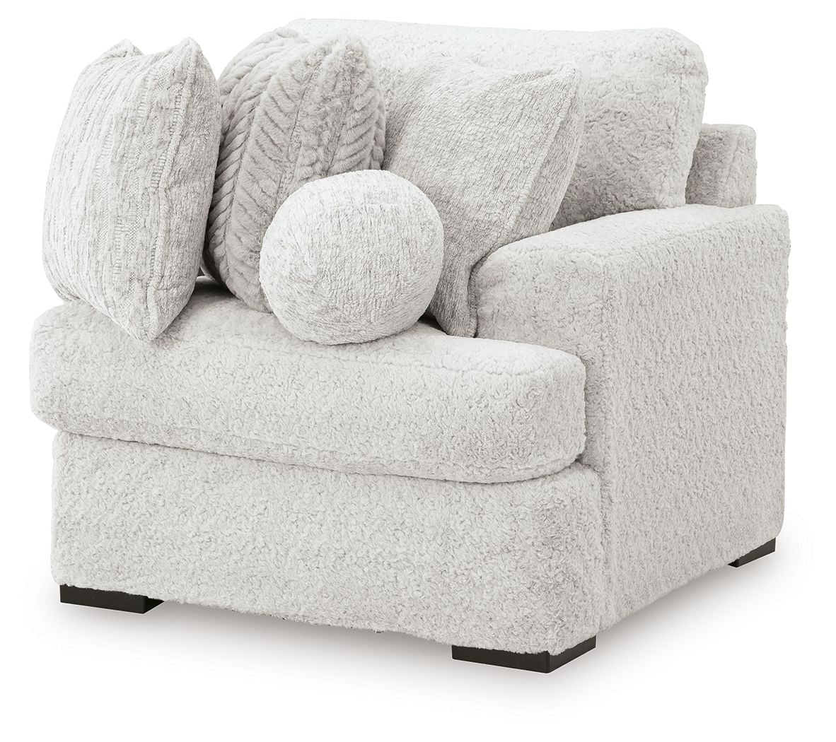 Cuddle Plush - 3 Pc. - 3-Piece Sectional, Chair And Ottoman - Arctic