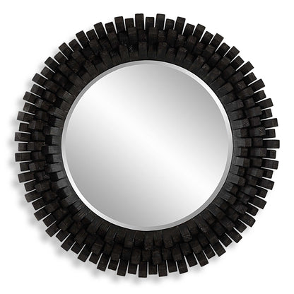 Circle Of Piers - Round Mirror - Black