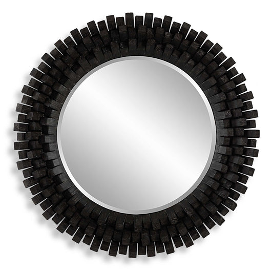 Circle Of Piers - Round Mirror - Black
