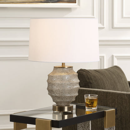 Acosta - Ribbed Table Lamp - Gray