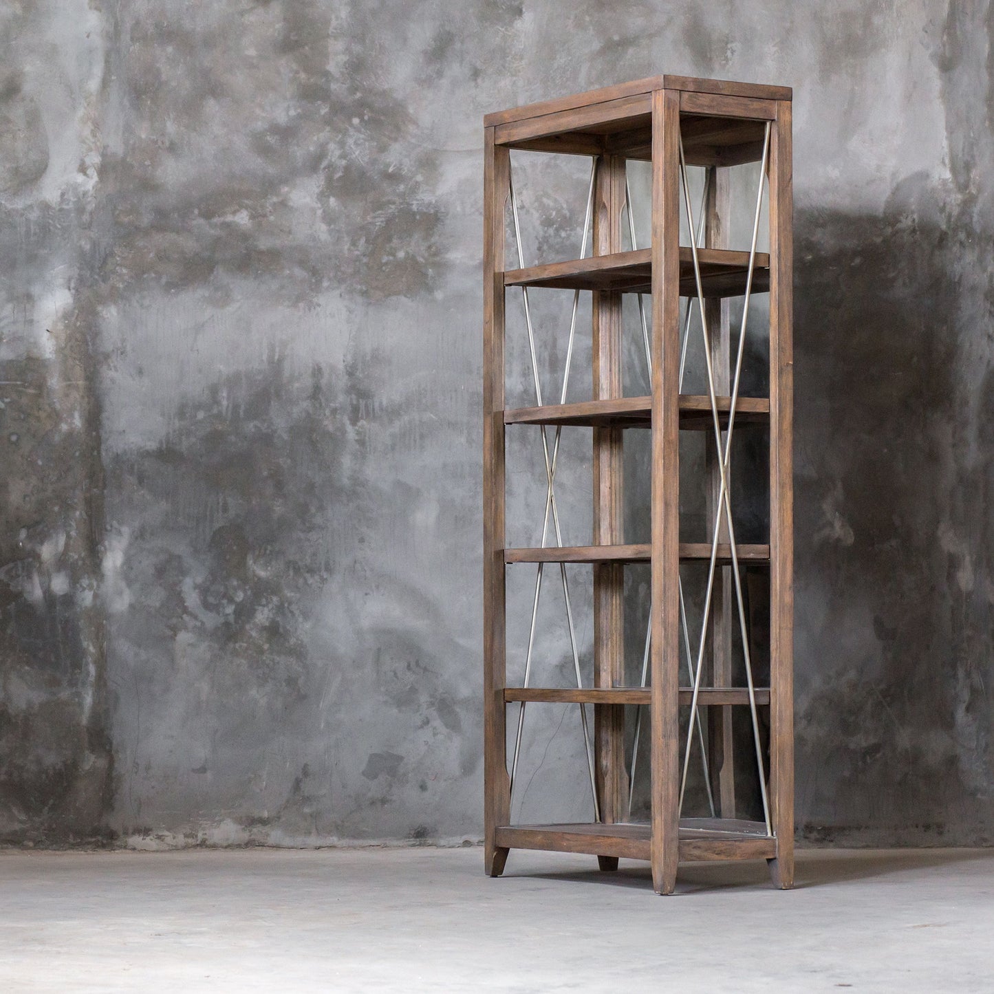 Delancey - Weathered Oak Etagere - Dark Brown