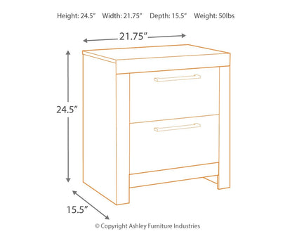 Derekson - Multi Gray - Two Drawer Night Stand