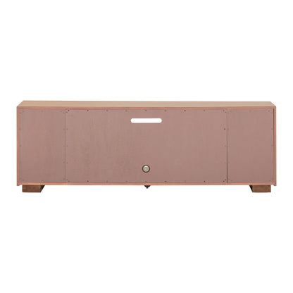 Fireplace TV Consoles - 214 84'' Console With Fire FTS Multiplees - Light Brown