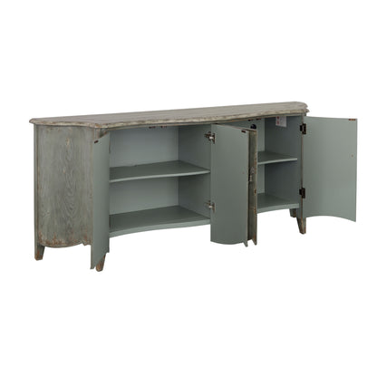 Aged Everly Laurel - Four Door Credenza - Green