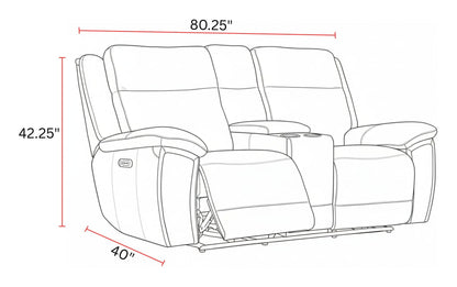 Jameson - Power Reclining Zero Gravity Console Loveseat - Hickory
