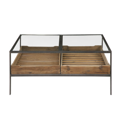 Silas - Coffee Table - Light Brown & Black