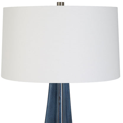 Teramo - Scalloped Ceramic Table Lamp - Blue