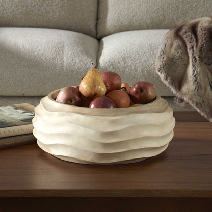 Waveform - Bleached Wood Bowl - Beige