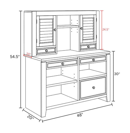 Boca - Credenza With Hutch - Cottage White
