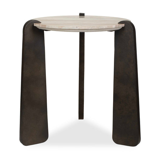 Talud - Modern Marble Side Table - Bronze / Gray