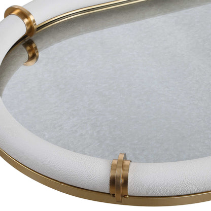 Cyprus - Leather Oval Tray - White