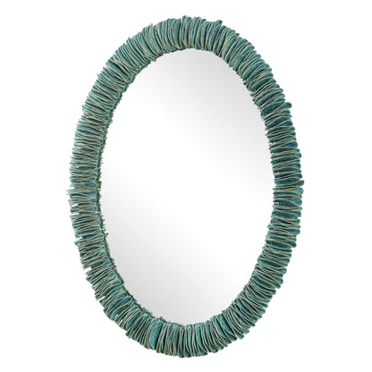 Bonaire - Oval Mirror - Teal Blue