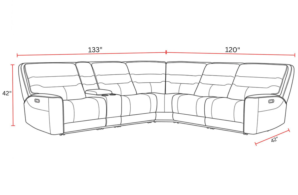 Lawson - Power Reclining Sectional With Adjustable Headrests