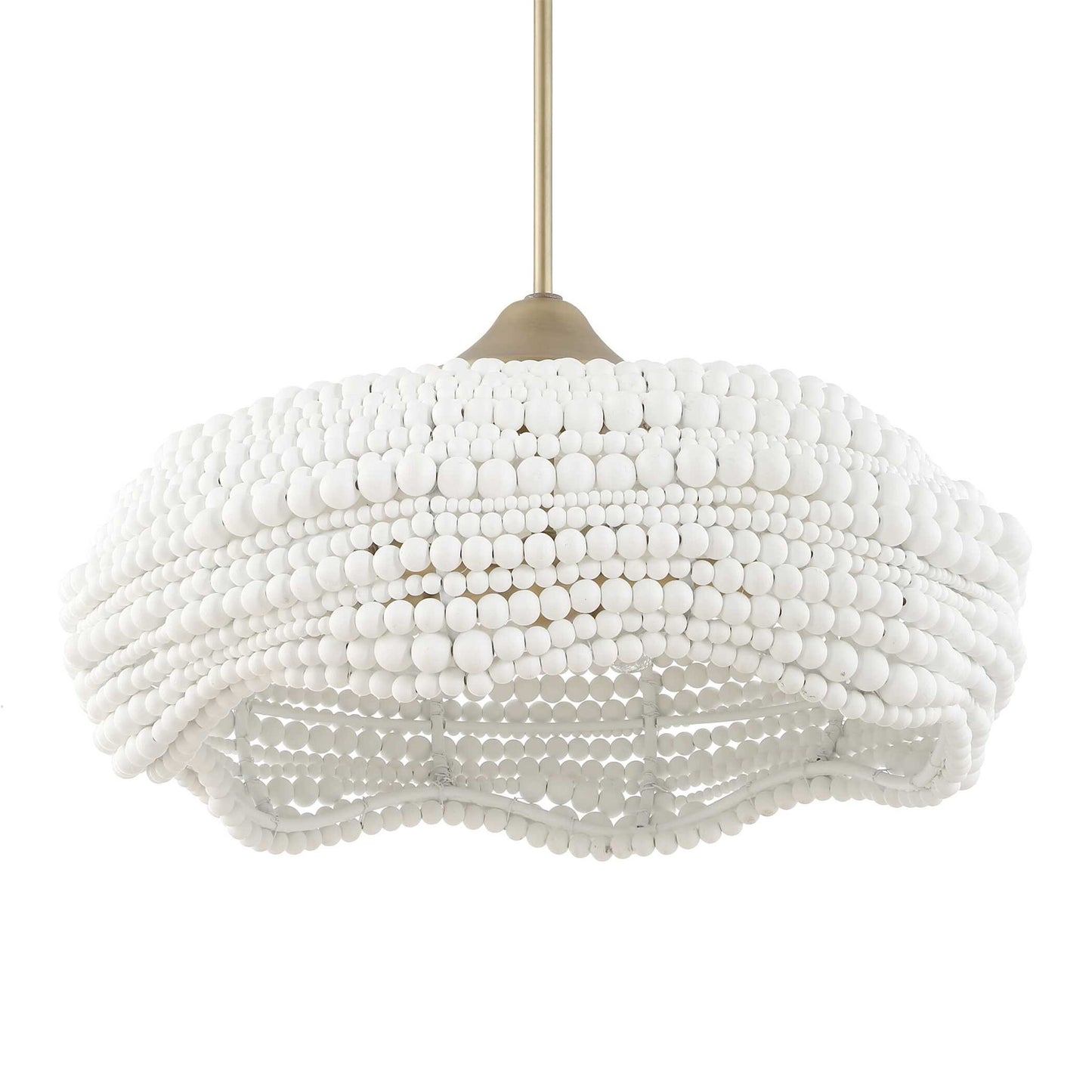 Biddeford - 5 Light Beaded Pendant - White