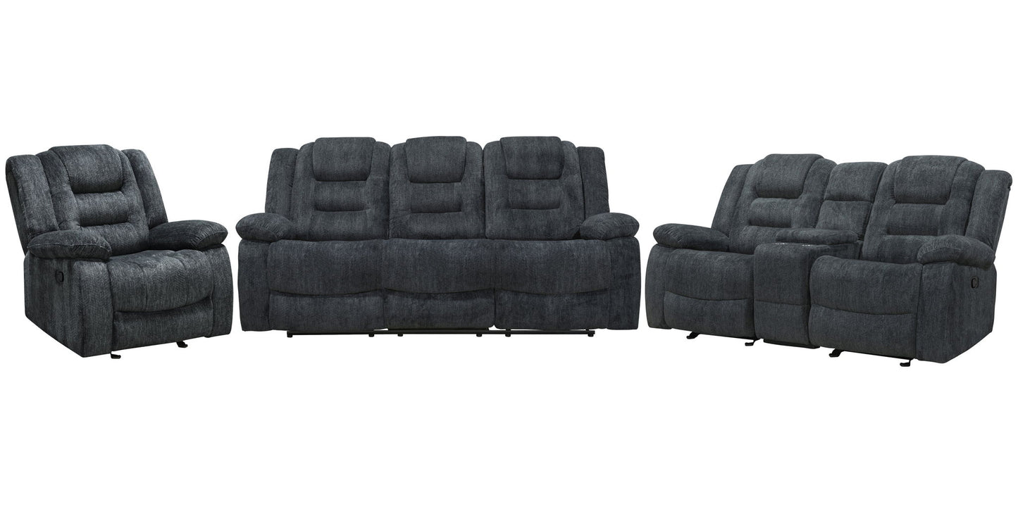 Bolton - Glider Reclining Console Loveseat - Misty Storm