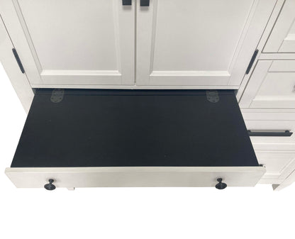 Americana Modern Bedroom - 7 Drawer Door Chest With Workstation - Cotton