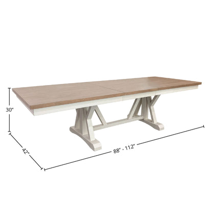 Americana Modern Dining - Trestle Dining Table With Extensions - Cotton