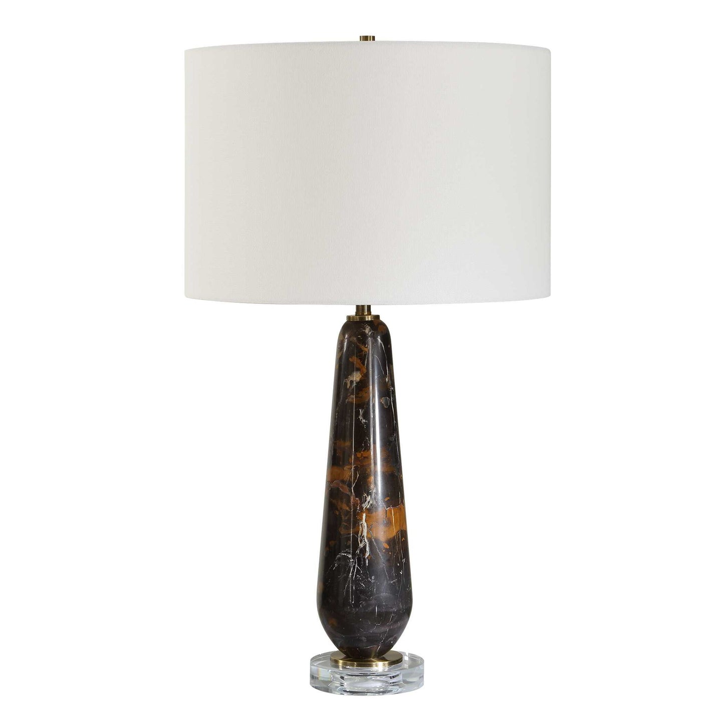 Dames - Dark Marble Table Lamp - Black / Brown