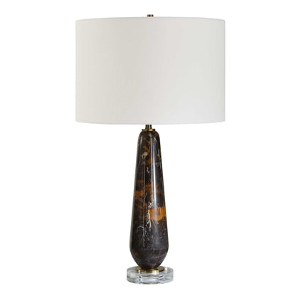 Dames - Dark Marble Table Lamp - Black / Brown