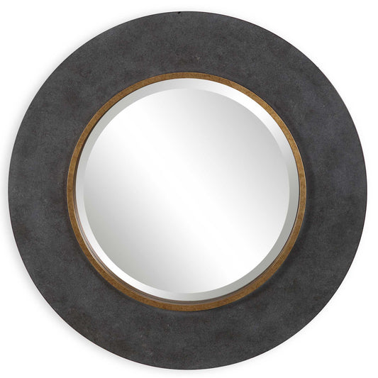 Saul - Round Mirror - Black