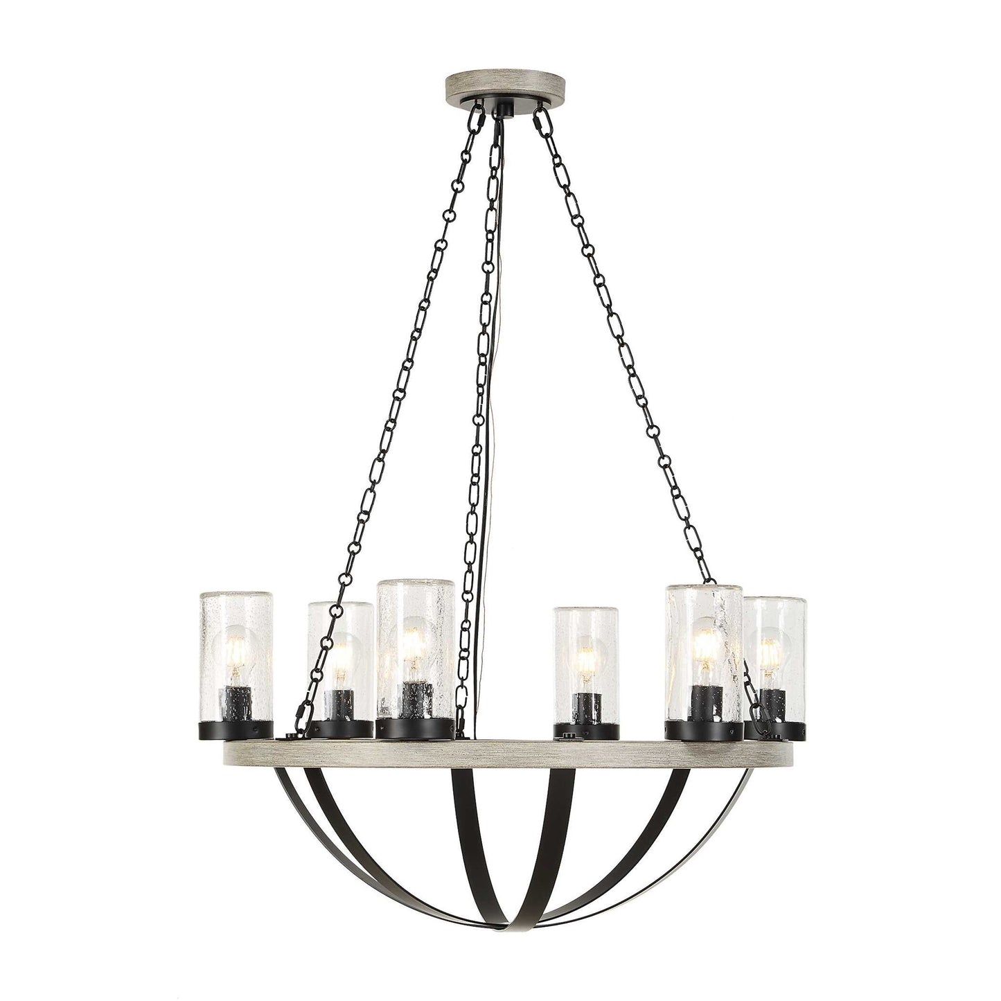Edgecomb - 6 Light Indoor-Outdoor Chandelier - Black / Gray