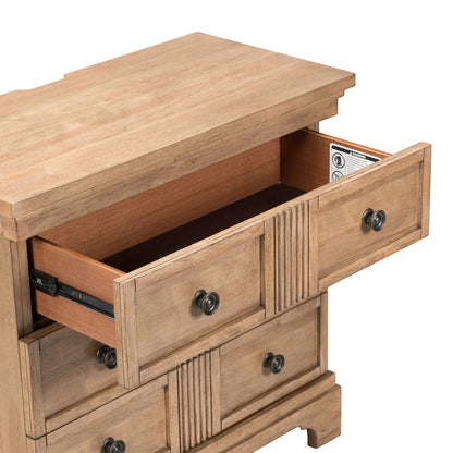 Haven Hills - Bedside Chest With Charging Station - Camel Beige